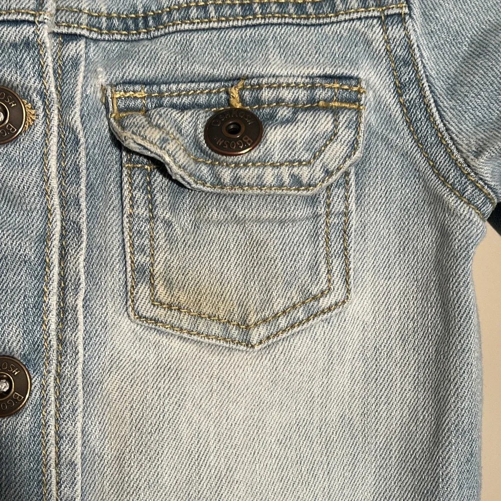 OSH KOSH Girl's Light Wash Denim Button Up‎ Jacket Size 5
